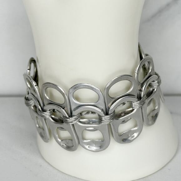 Walleska Soda Pop Tab Crochet Necklace Bracelet Set Statement ✨ - Picture 13 of 16